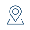 Picto bleu point de locatisation sur une carte